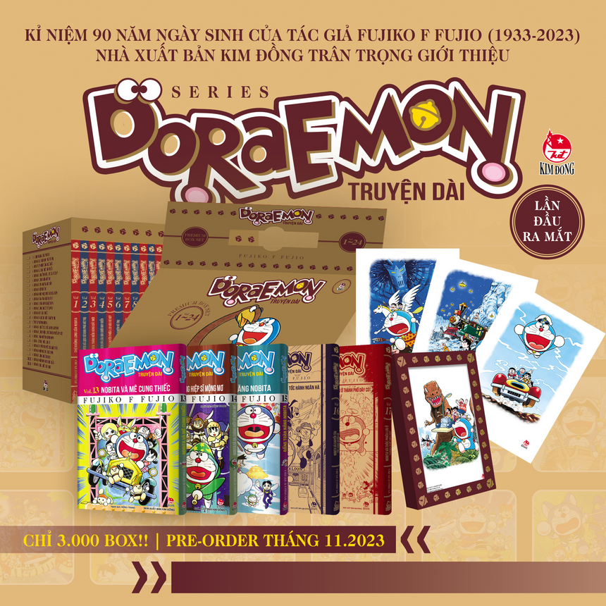 Premium Box Set Doraemon Truyện Dài (Bộ 24 Tập) - Tặng Kèm 24 Tấm Bọc Bảo Vệ Sách + Set 17 Postcard Độc Quyền + 1 Hộp Khung Hình (extra 10% off at check-out + FREE SHIPPING)