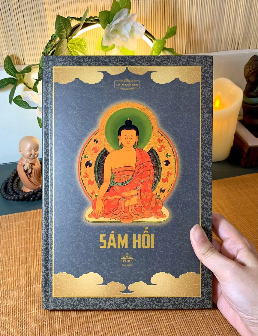 Combo Sổ Tay Chép Kinh Sám Hối + Kinh Dược Sư Lưu Ly (nét chữ in mờ, tặng kèm bút chép kinh) Bido - Tiệm Sách Việt tại Australia