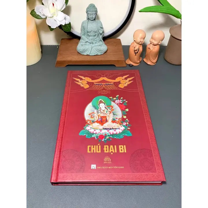 Sổ tay chép kinh Chú Đại Bi (nét chữ in mờ, tặng kèm bút chép kinh) Bido - Tiệm Sách Việt tại Australia