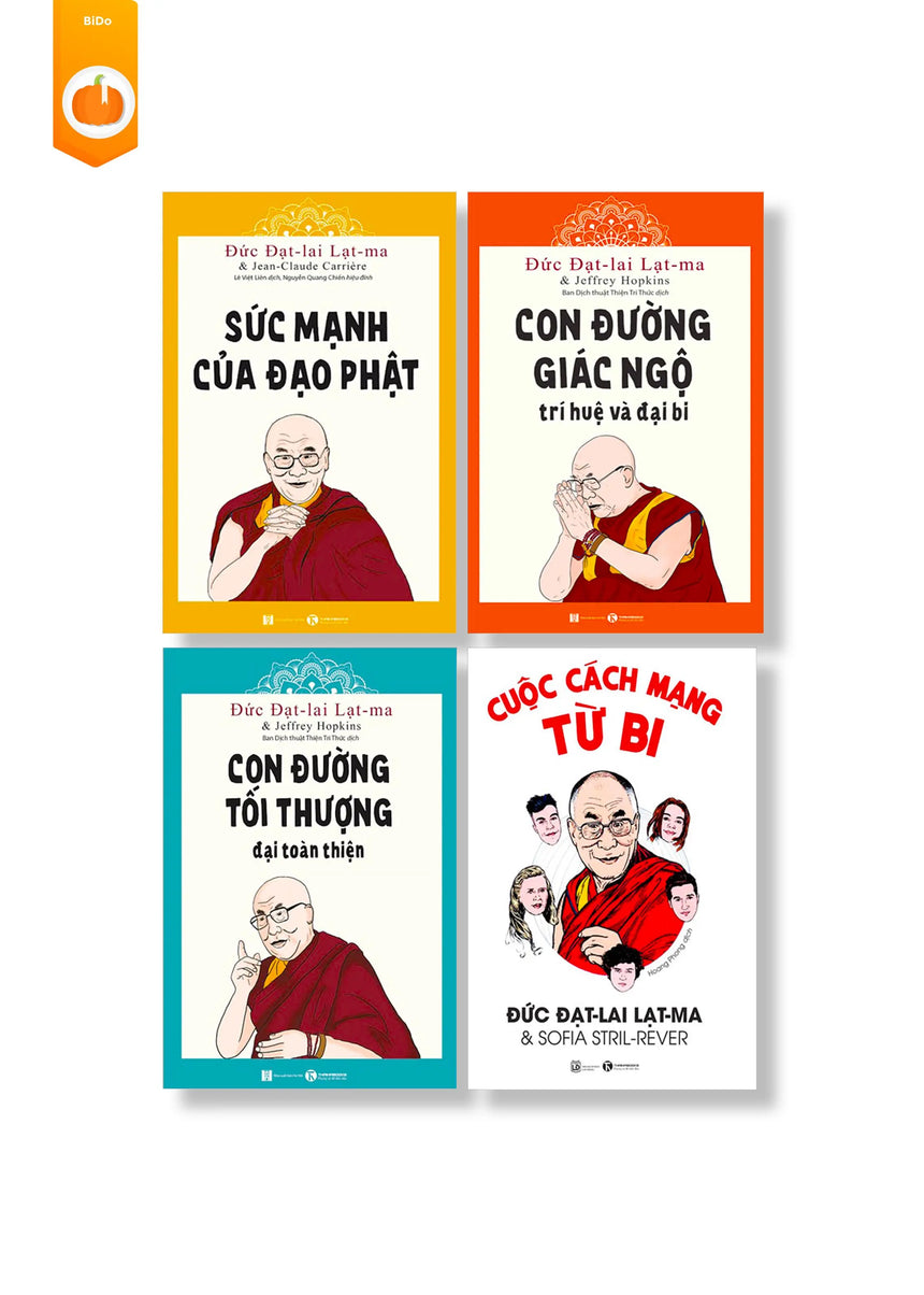 [pre-order] Bộ 4 cuốn sách của Đức Đạt-lai Lạt-ma BiDo - Tiệm Sách Việt