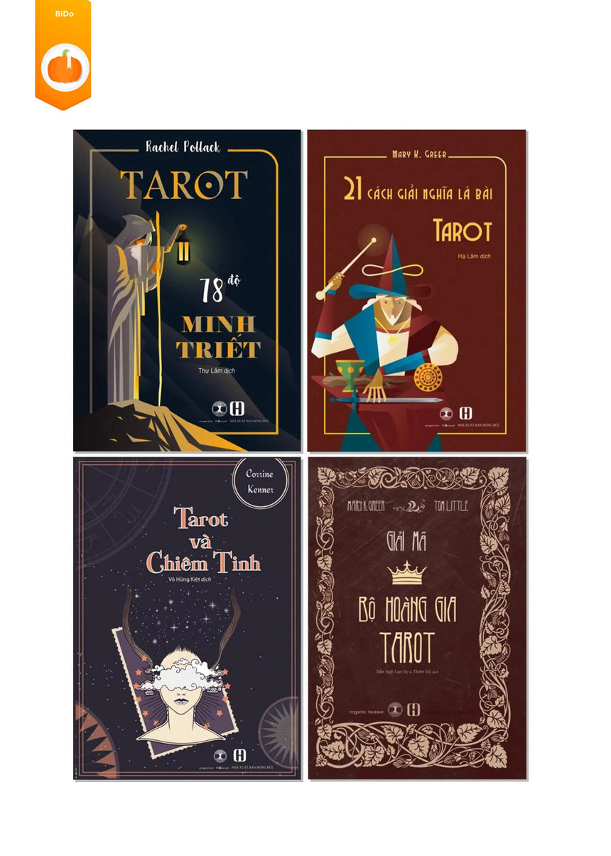 [pre-order] Combo 4 Cuốn Sách Tarot: 78 Độ Minh Triết - 21 Cách Giải Nghĩa Lá Bài Tarot - Giải Mã Bộ Hoàng Gia Tarot - Tarot và Chiêm Tinh BiDo - Tiệm Sách Việt