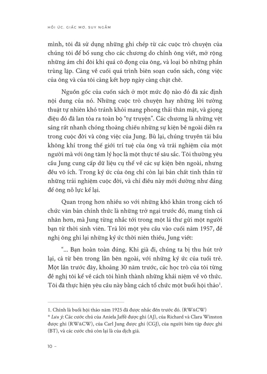 Hồi Ức, Giấc Mơ, Suy Ngẫm - Hành Trình Vào Nội Tâm Của Carl Jung – Nơi Ký Ức, Giấc Mơ Và Triết Lý Giao Thoa - Sách Việt tại Úc