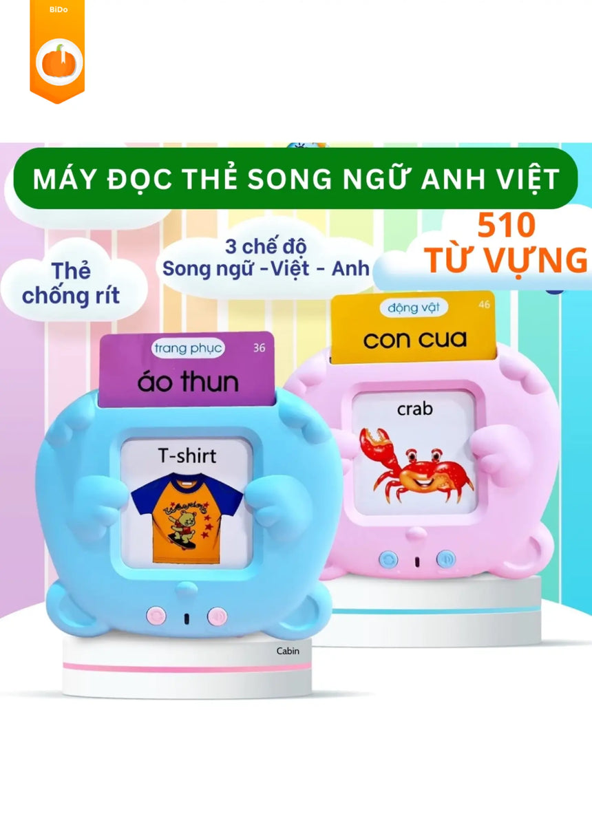 Máy Đọc Thẻ Song Ngữ Anh Việt - Vietnamese Flashcard Reader Bido - Tiệm Sách Việt tại Australia