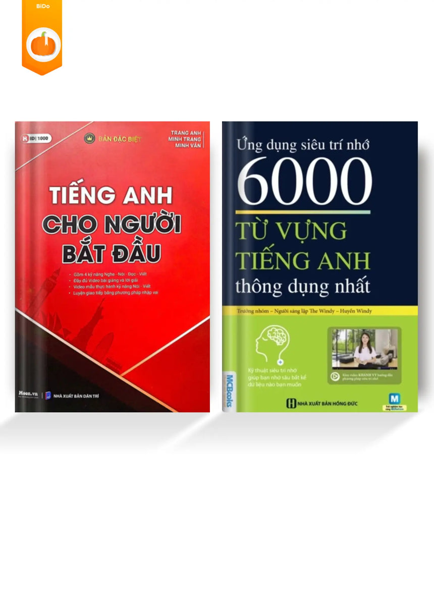 [pre-order] Combo Tiếng Anh Cho Người Bắt Đầu + 6000 Từ Vựng Tiếng Anh Thông Dụng Bido - Tiệm Sách Việt tại Australia