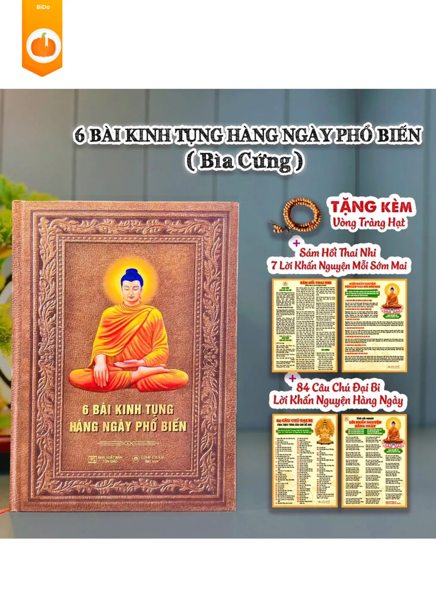 6 Bài Kinh Tụng Hàng Ngày Phổ Biến (bìa cứng) Bido - Tiệm Sách Việt tại Australia