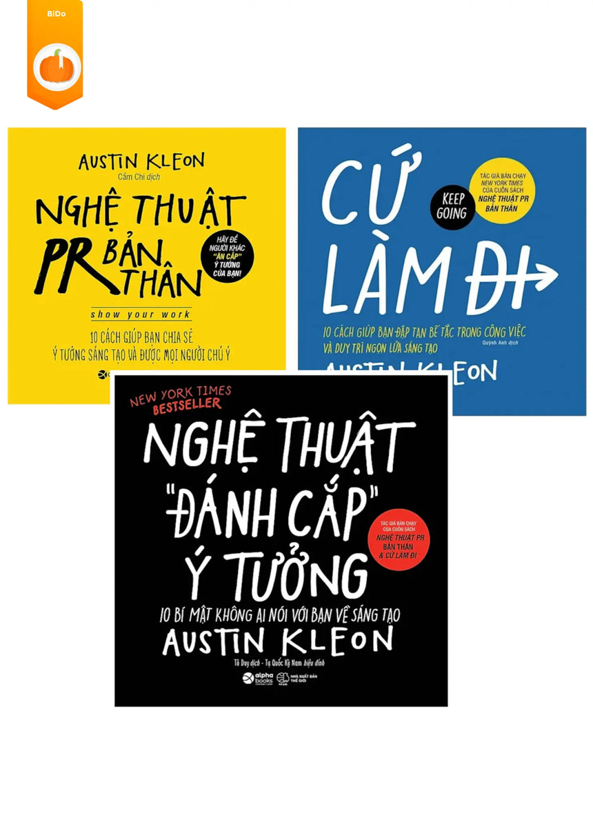 [pre-order] Combo Austin Kleon (Nghệ Thuật PR Bản Thân, Nghệ Thuật Đánh Cắp Ý Tưởng, Cứ Làm Đi) Bido - Tiệm Sách Việt tại Australia