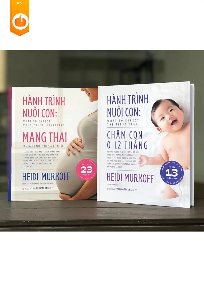 Combo Hành Trình Nuôi Con: Mang Thai + Chăm Con 0 -12 Tháng (Heidi Murkoff) Bido - Tiệm Sách Việt tại Australia