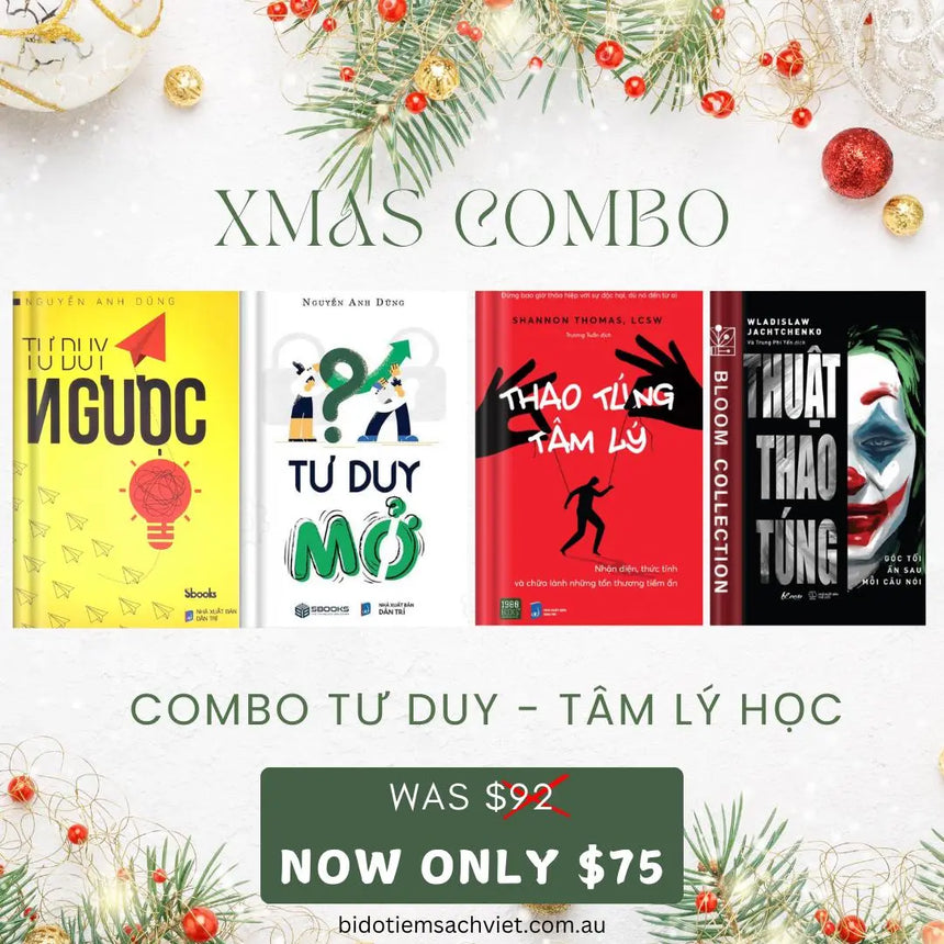 [XMAS COMBO] Tư Duy Ngược + Tư Duy Mở + Thao Túng Tâm Lý + Lý Thuyết Trò Chơi Bido - Tiệm Sách Việt tại Australia