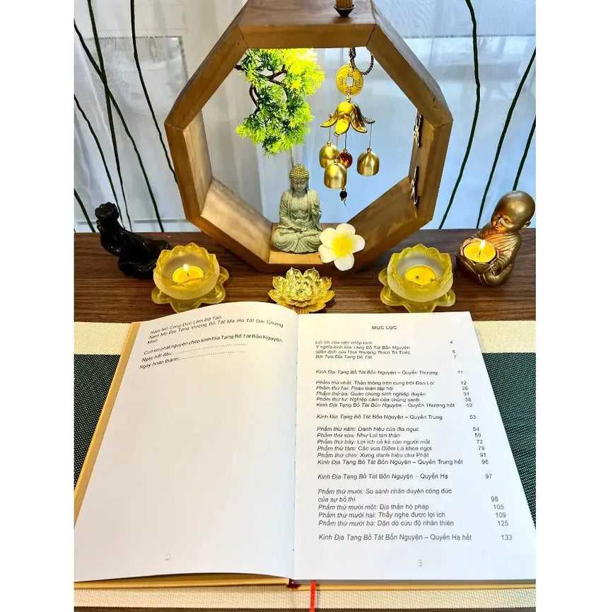Sổ Tay Chép Kinh Địa Tạng Bồ Tát Bổn Nguyện (nét chữ in mờ, tặng kèm bút chép kinh) Bido - Tiệm Sách Việt tại Australia