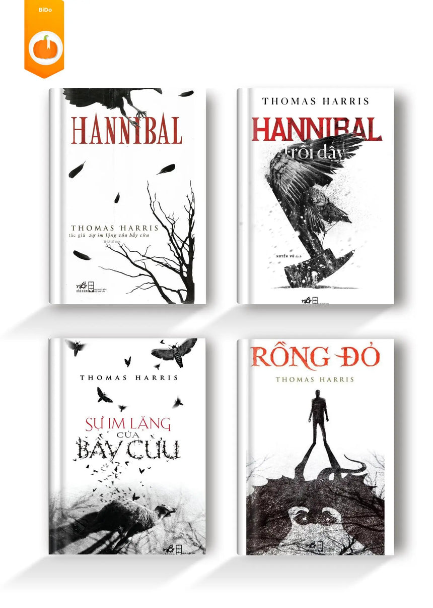 Combo 4 Cuốn Tiểu Thuyết Nổi Tiếng Thế Giới: Hannibal + Sự Im Lặng Của Bầy Cừu + Hannibal Trỗi Dậy + Rồng Đỏ (Thomas Harris) - Bido - Tiệm Sách Việt tại Australia