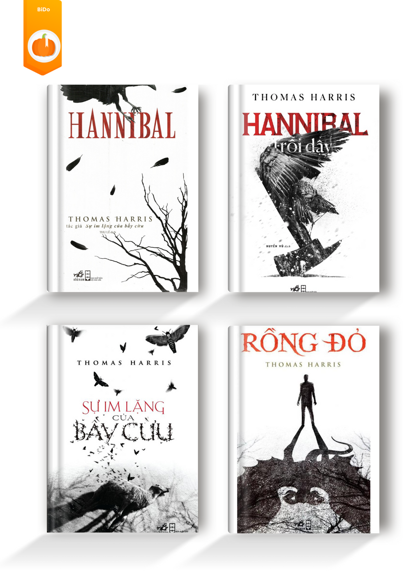 Combo 4 Cuốn Tiểu Thuyết Nổi Tiếng Thế Giới: Hannibal + Sự Im Lặng Của Bầy Cừu + Hannibal Trỗi Dậy + Rồng Đỏ (Thomas Harris)