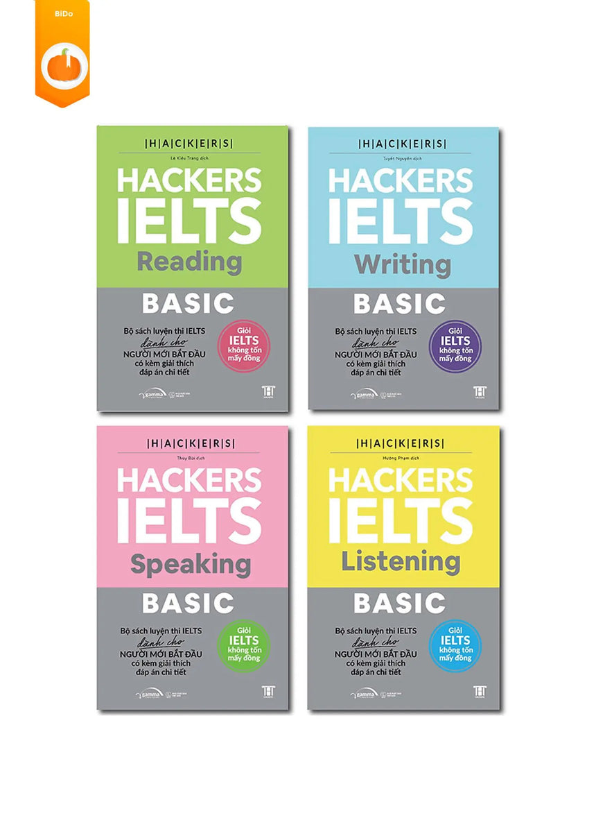 Combo 4 Cuốn: Bộ Hackers IELTS Basic - Bido - Tiệm Sách Việt tại Australia